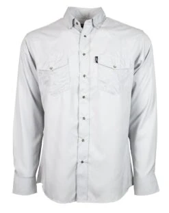 HOOey "Sol" Grey Long Sleeve Pearl Snap Shirt