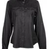 HOOey "Sol" Ladies Black Long Sleeve Pearl Snap Shirt -HOOey Shop HT1613BK