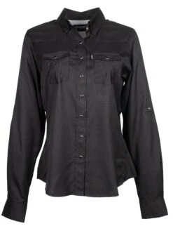 HOOey "Sol" Ladies Black Long Sleeve Pearl Snap Shirt