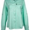 HOOey "Sol" Ladies Sea Foam Long Sleeve Pearl Snap Shirt -HOOey Shop HT1613TL