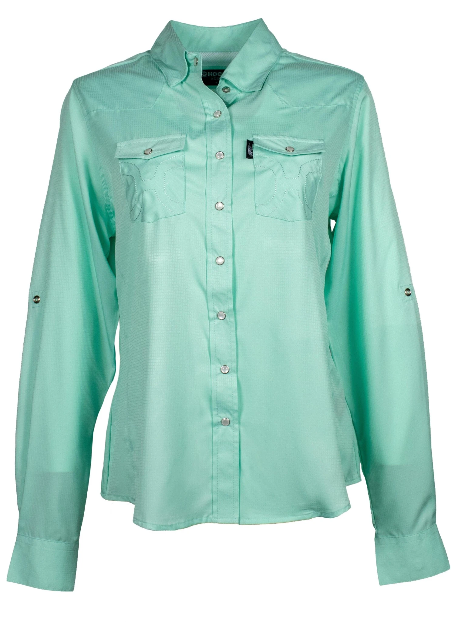 HOOey "Sol" Ladies Sea Foam Long Sleeve Pearl Snap Shirt 3 HOOey "Sol" Ladies Sea Foam Long Sleeve Pearl Snap Shirt