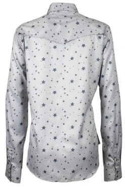 HOOey "Sol" Ladies Grey Stars Long Sleeve Pearl Snap Shirt 9 HOOey "Sol" Ladies Grey Stars Long Sleeve Pearl Snap Shirt -HOOey Shop HT1614GY BACK