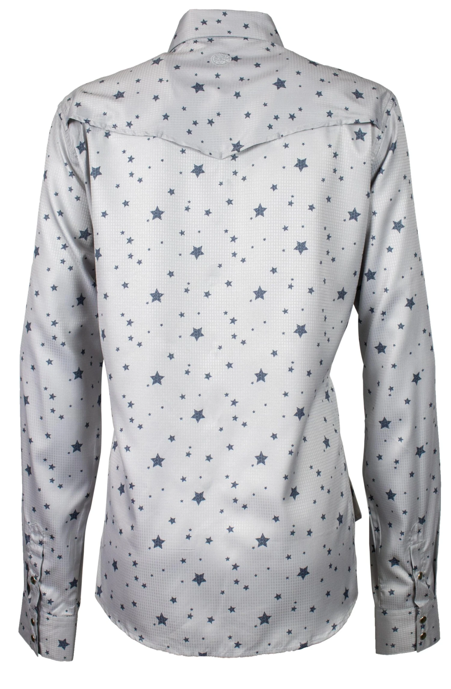 HOOey "Sol" Ladies Grey Stars Long Sleeve Pearl Snap Shirt 5 HOOey "Sol" Ladies Grey Stars Long Sleeve Pearl Snap Shirt - Image 3