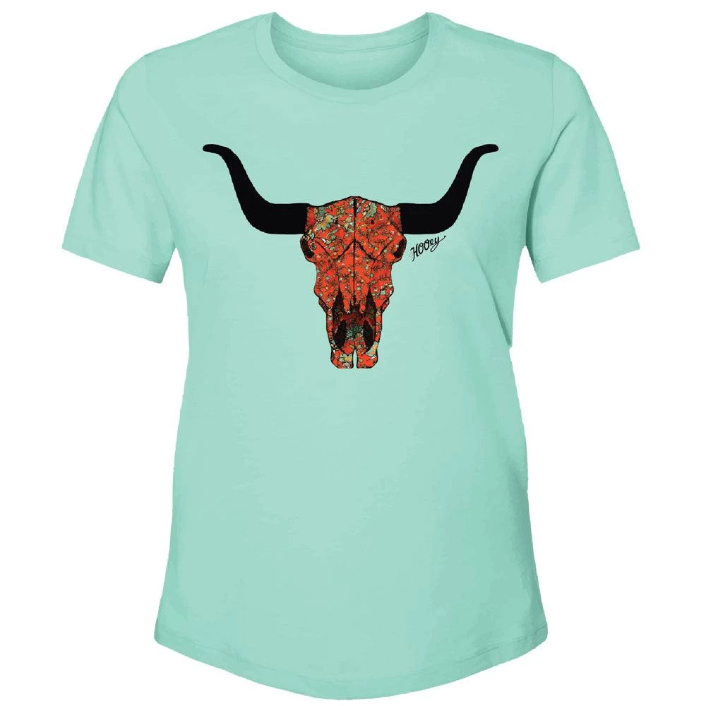 HOOey Youth "Floral Skull" Turquoise Tee 3 HOOey Youth "Floral Skull" Turquoise Tee