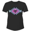 HOOey Youth "Rope Like A Girl" Black W/Multi Color Aztec T-shirt -HOOey Shop HT1636BK 14c9c6bb a5ef 413a b0a8 73f1eaf297f2