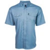 HOOey "Sol" Ashley Blue Short Sleeve Pearl Snap Shirt -HOOey Shop HT1660LTBL front
