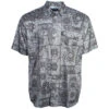 HOOey "Sol" Charcoal Bandana Pattern Short Sleeve Pearl Snap Shirt -HOOey Shop HT1661CH front