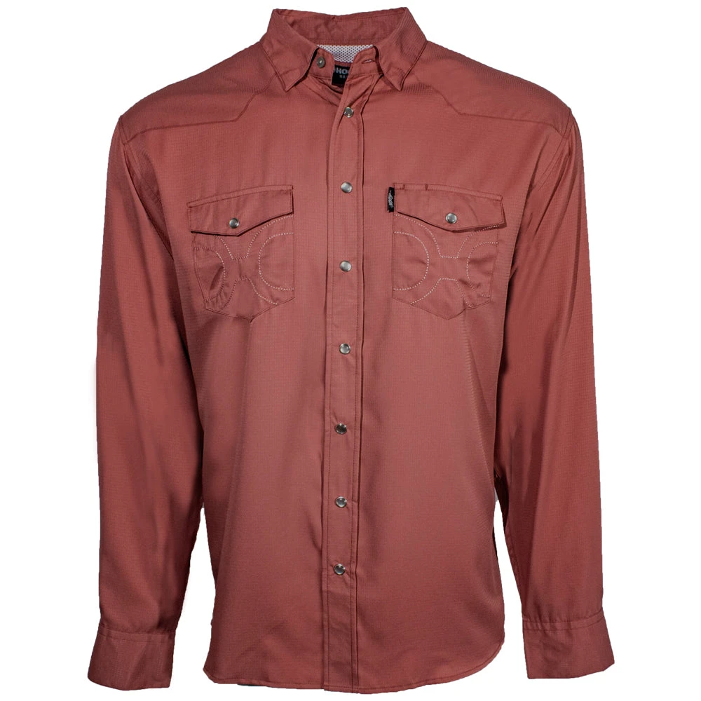 HOOey "Sol" Marsala Long Sleeve Pearl Snap Shirt 3 HOOey "Sol" Marsala Long Sleeve Pearl Snap Shirt