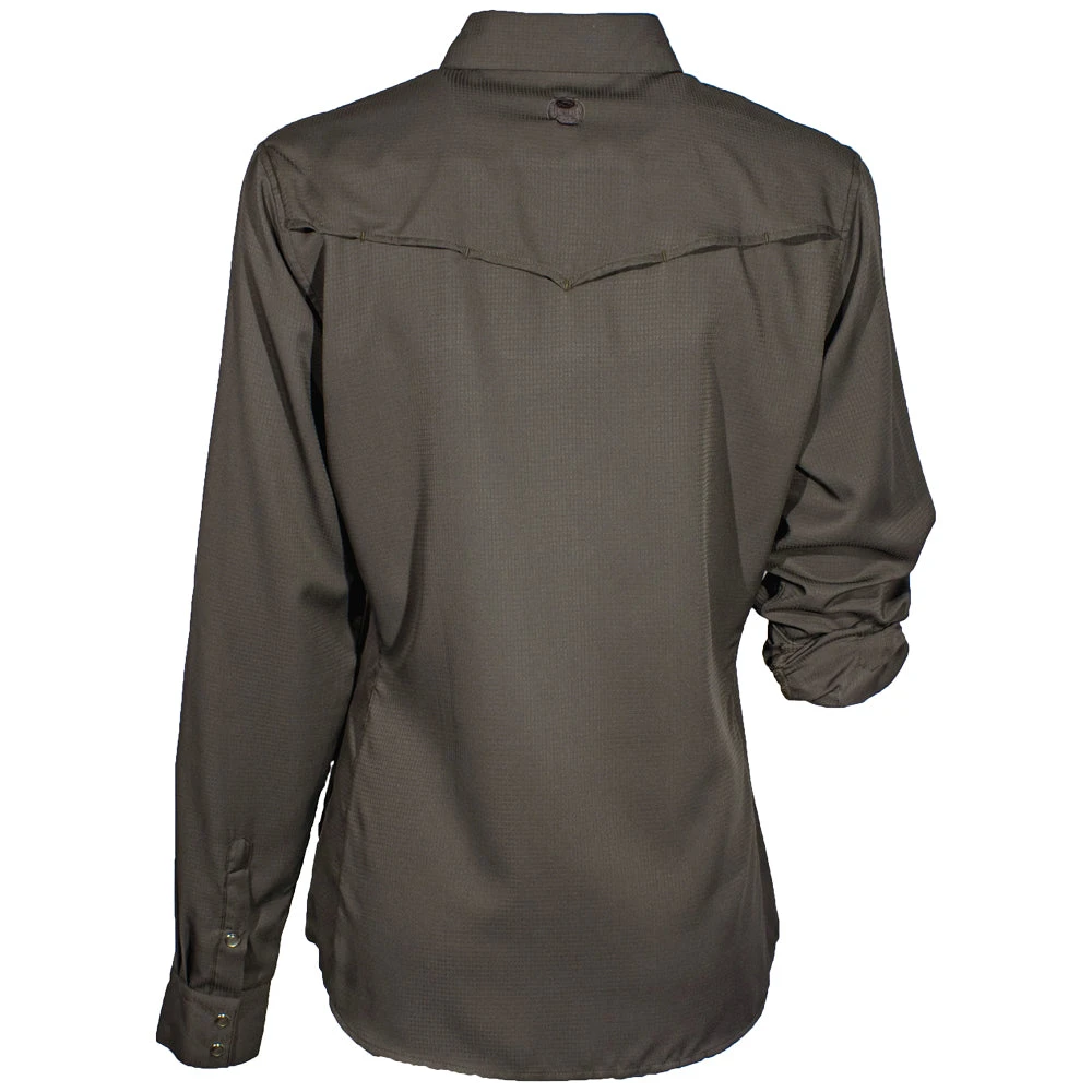 HOOey "Sol" Ladies Dark Grey Long Sleeve Pearl Snap Shirt 4 HOOey "Sol" Ladies Dark Grey Long Sleeve Pearl Snap Shirt - Image 2