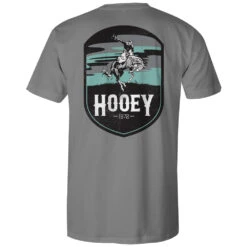 HOOey "Cheyenne" Grey W/Turquoise/Grey/White Logo T-shirt