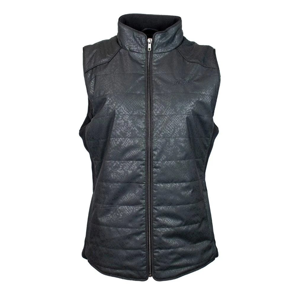 "Hooey Ladies Quilted Vest" Black W/Snake Pattern 3 "Hooey Ladies Quilted Vest" Black W/Snake Pattern