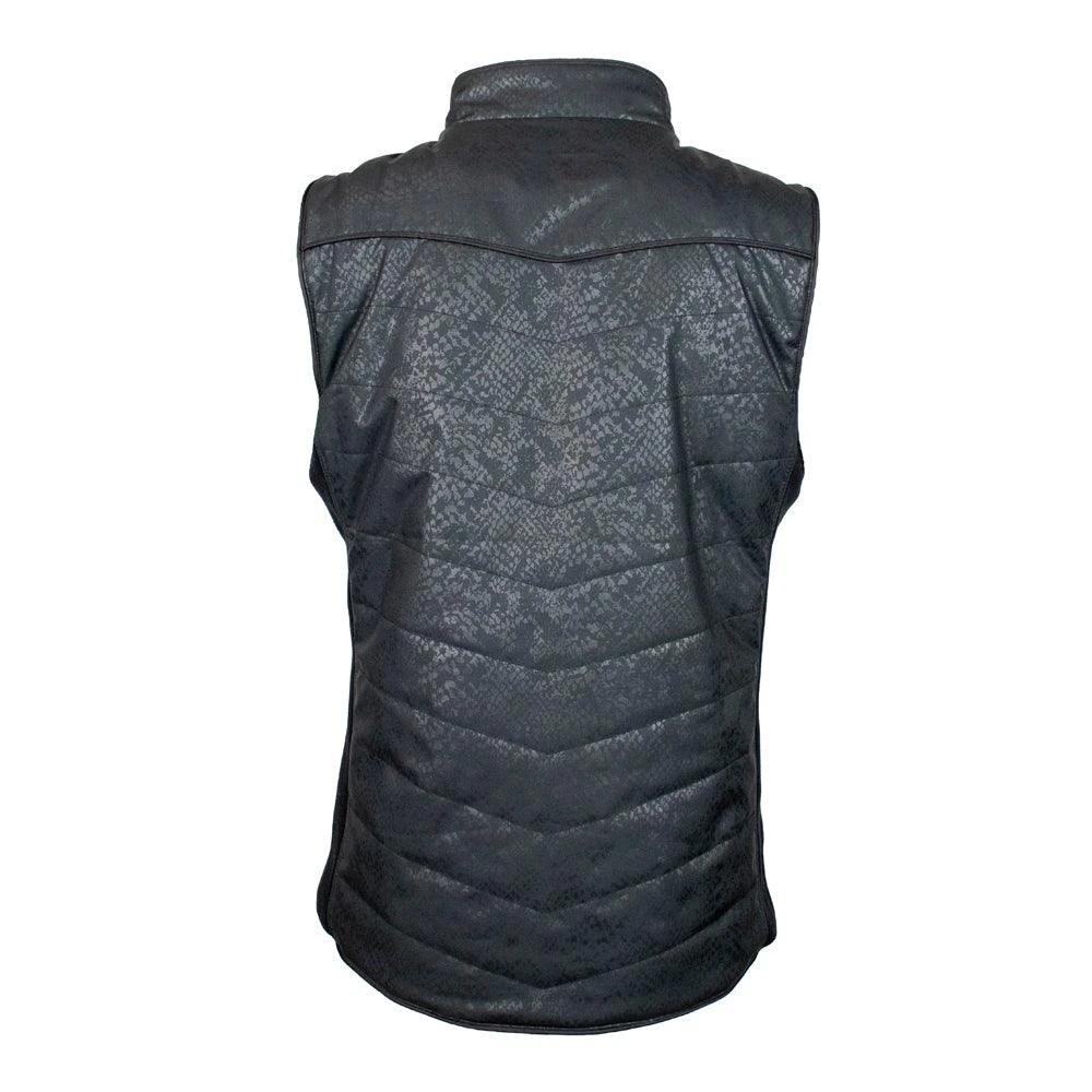 "Hooey Ladies Quilted Vest" Black W/Snake Pattern 4 "Hooey Ladies Quilted Vest" Black W/Snake Pattern - Image 2