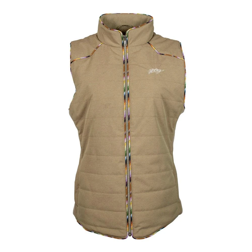 "Hooey Ladies Quilted Vest" Tan W/Serape Accents 3 "Hooey Ladies Quilted Vest" Tan W/Serape Accents