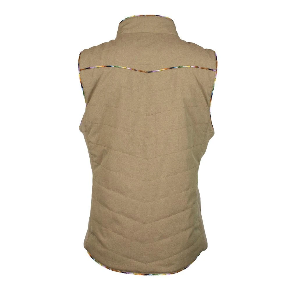 "Hooey Ladies Quilted Vest" Tan W/Serape Accents 4 "Hooey Ladies Quilted Vest" Tan W/Serape Accents - Image 2