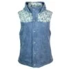 "Hooey Ladies Hooded Vest" Blue/Floral Print -HOOey Shop HV100BLPR
