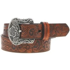 "Flora" Original Hooey Ladies Belt Brown W/ Floral