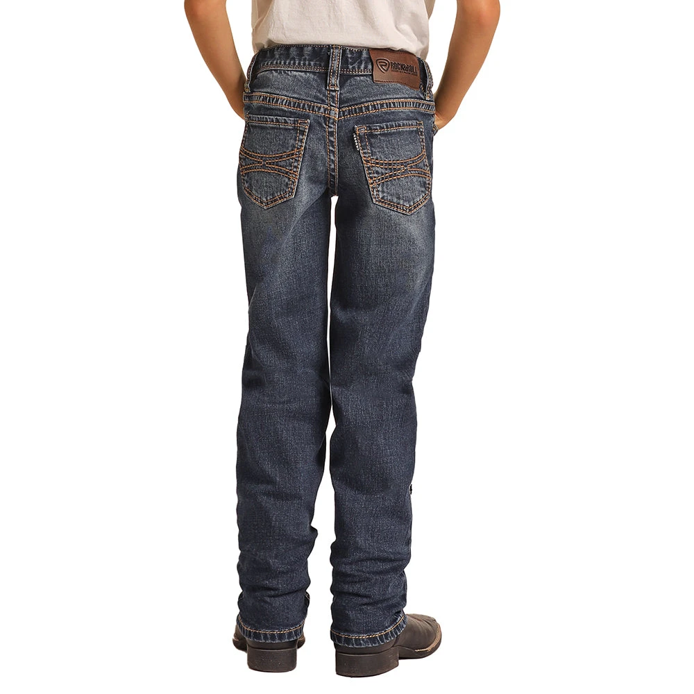 HOOey Youth Medium Wash Slim Fit Stretch Straight Bootcut Jeans 3 HOOey Youth Medium Wash Slim Fit Stretch Straight Bootcut Jeans