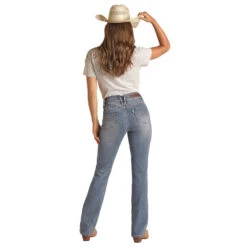 HOOey Medium Vintage High Rise Bootcut Jeans -HOOey Shop HYWD4HR16AZ lifestyle