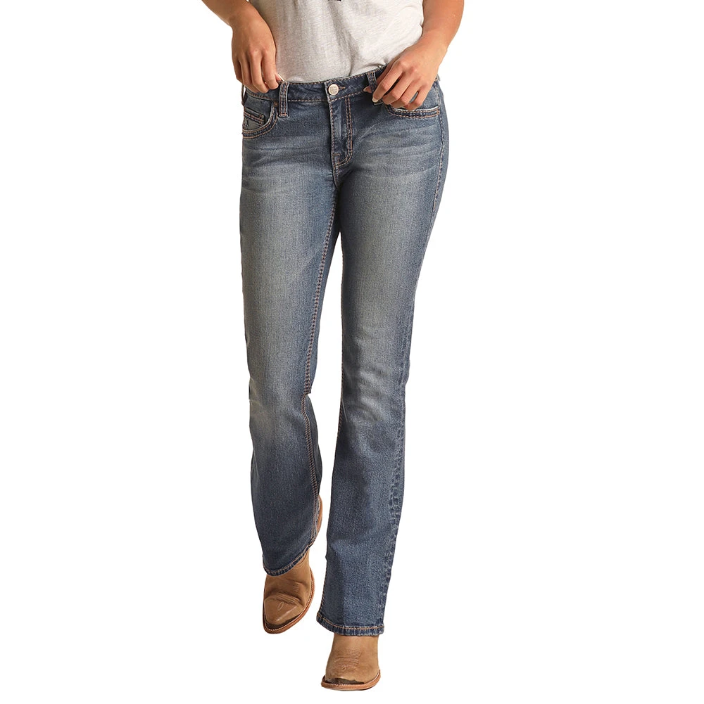 HOOey Light Wash Mid Rise Stretch Bootcut Jeans 4 HOOey Light Wash Mid Rise Stretch Bootcut Jeans - Image 2