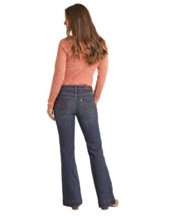 HOOey Dark Wash Mid Rise Button Fly Trouser Jeans -HOOey Shop HYWD5MR16BACK 8a1106fb 588d 49ed b133 f77ce3bba86b