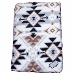 "Hooey Fleece Blanket" Tan / Black / White Gatsby Monterrey Pattern