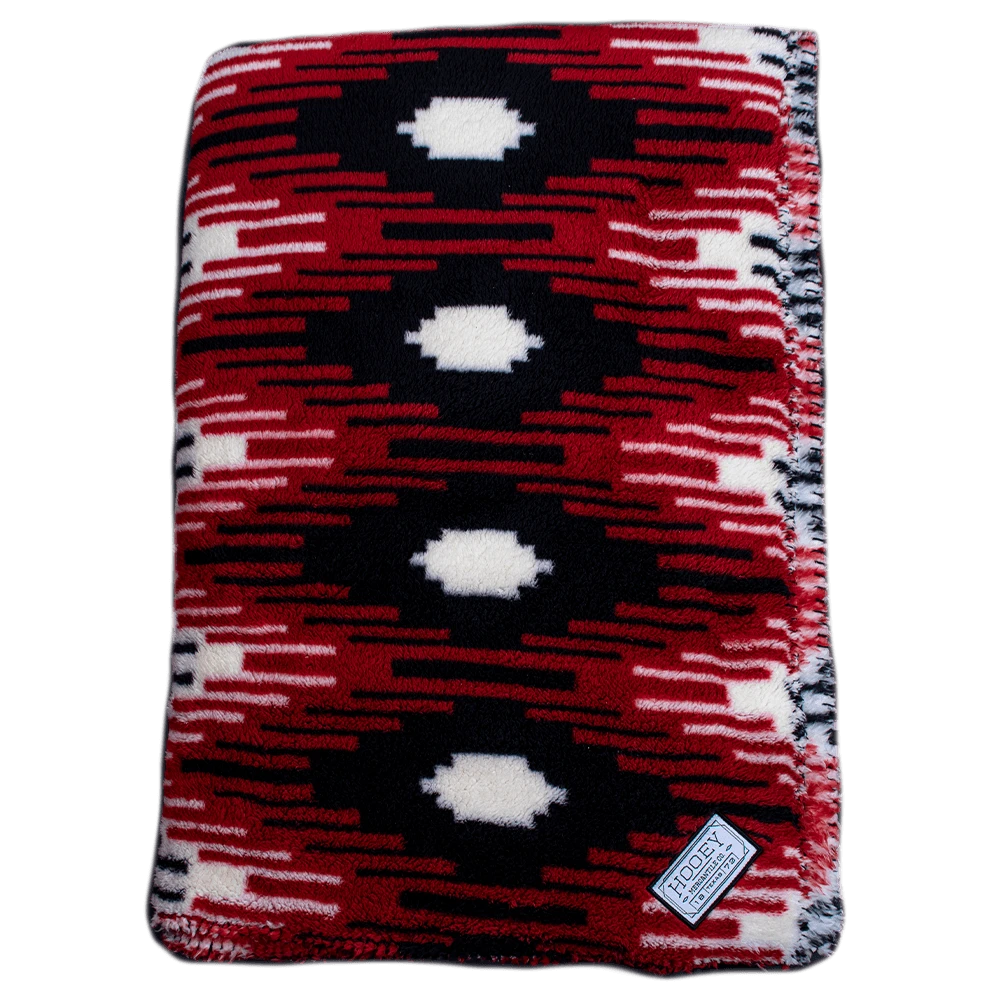 "Hooey Fleece Blanket" Red / Black / White Saddle Pattern 3 "Hooey Fleece Blanket" Red / Black / White Saddle Pattern