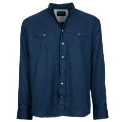 HOOey "Sol" Navy Long Sleeve Pearl Snap Shirt