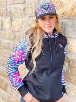 HOOey Rope Like A Girl Black/Aztec Hoody -HOOey Shop IMG 4333