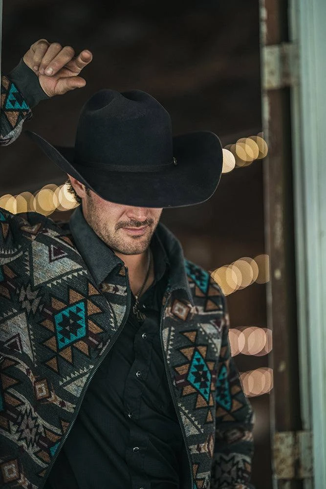 "Presidio" Hooey Bomber Jacket Tan/Brown Aztec Pattern 6 "Presidio" Hooey Bomber Jacket Tan/Brown Aztec Pattern - Image 4