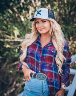 HOOey "Ladies Flannels" Purple/Red -HOOey Shop P1277305