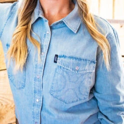 HOOey Ladies Chambray Denim Long Sleeve Shirt 9 HOOey Ladies Chambray Denim Long Sleeve Shirt -HOOey Shop dani 5