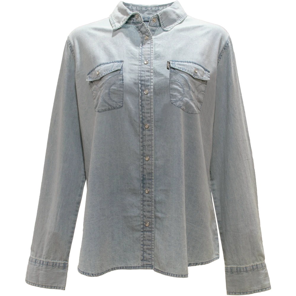 HOOey Ladies Chambray Denim Long Sleeve Shirt 3 HOOey Ladies Chambray Denim Long Sleeve Shirt