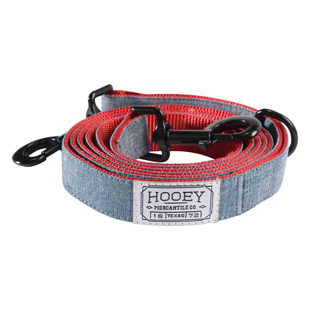 Hooey Mercantile Leash Denim/ Red OS 3 Hooey Mercantile Leash Denim/ Red OS